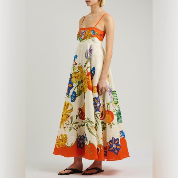 Alemais Dresses & Skirts - Alemais Flores Printed Flax Maxi Dress Multicoloured